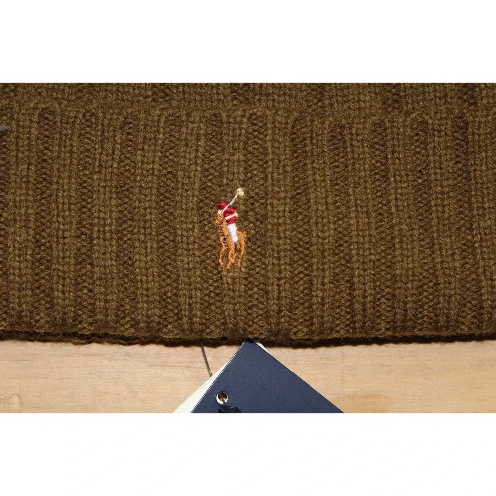 Polo Ralph Lauren Men's Skull Cap Beanie Winter Hat Olive Green O/S‎ NWT $59